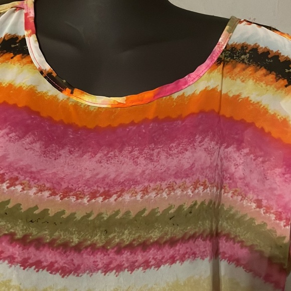 Small Lilypad cold shoulder pink ombré round neck B louse tunic top - Picture 6 of 16